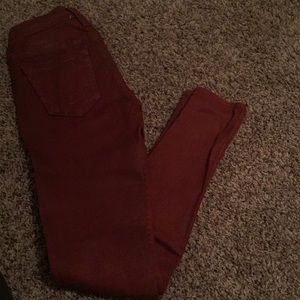 True Religion red denim skinny jeans